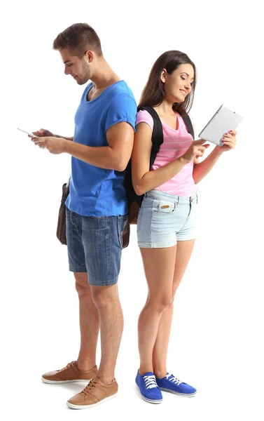 Pair of happy tourists — Stock Photo, Image