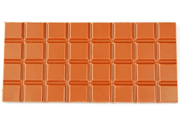 Barra di cioccolato isolata su bianco — Foto Stock