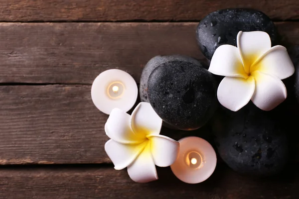 Egzotik fragipani çiçek ile rahatlatıcı kompozisyon