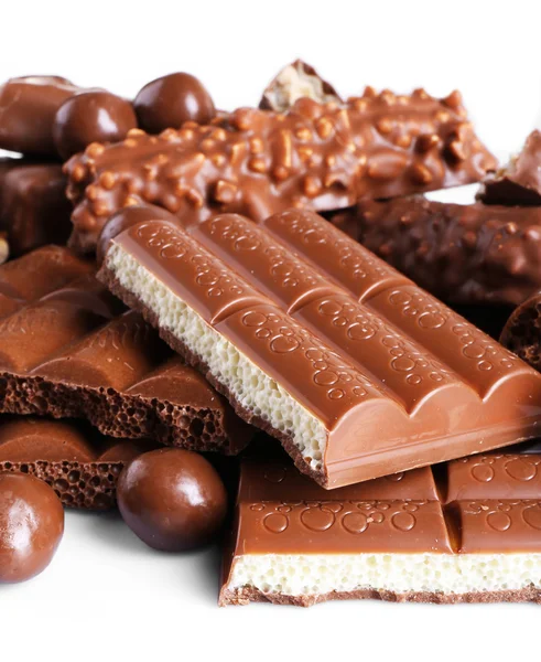 Mix of chocolate on table — Stock Photo, Image