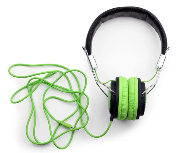 Pair of green-black headphones — Stock Photo, Image