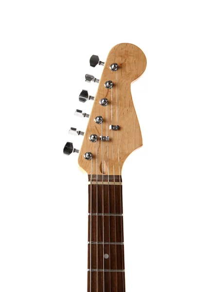 Elektro gitar, izole üzerinde beyaz, yakın çekim bir parçası — Stok fotoğraf
