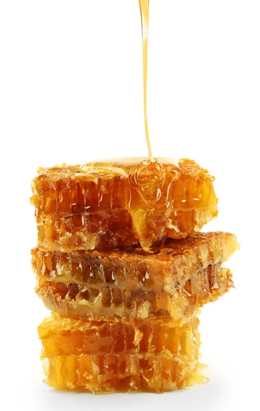Favos de mel isolados em branco — Fotografia de Stock