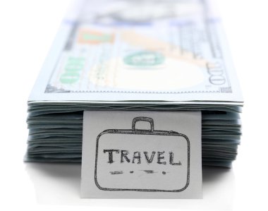 Amerikan Doları, üzerinde beyaz izole sürüsü. Kavram kaydetme