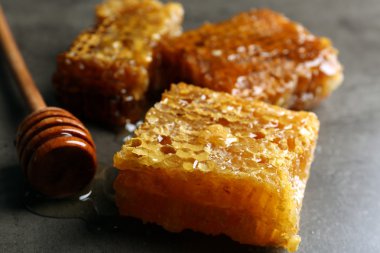 Peteğin gri arka plan üzerinde