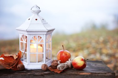 Eski ahşap bank üzerinde açık kitap 