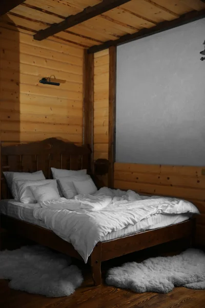 Détail de chambre en bois — Photo