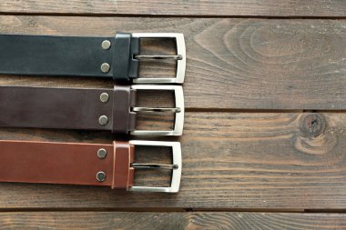 Leather belts with buckles  clipart