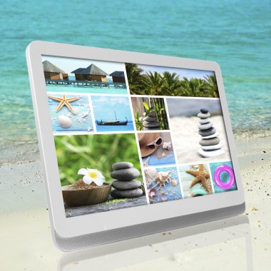 Doğa nesneleri görüntüleri ile tablet PC