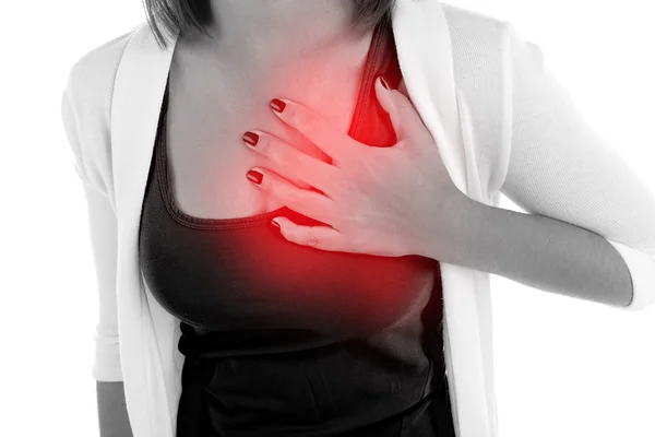 Chest pain - heart attack. — Stock Photo, Image