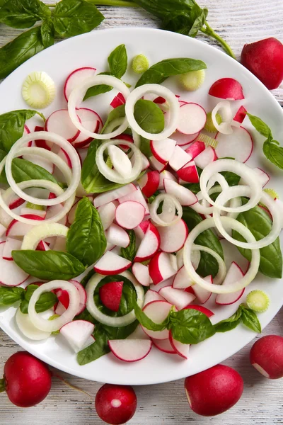 Fresh vegetable salad on table close up — Stock Photo, Image