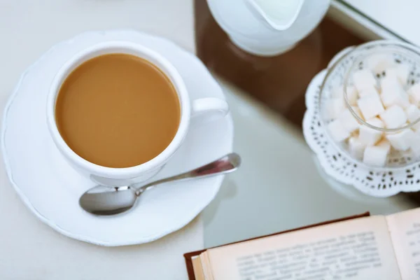 Cup of coffee on table close up — Stock Photo, Image