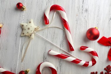 Noel şekerler tablo yakın çekim üzerinde