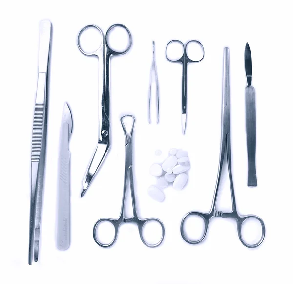 Surgery instruments isolated on white — Stock Photo, Image