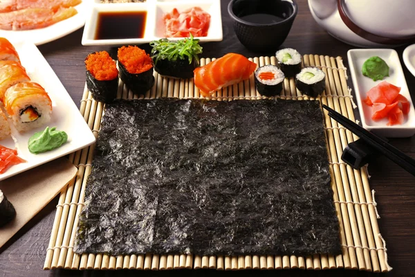 The process of making sushi and rolls — Stock Photo, Image