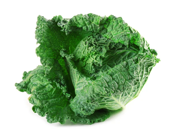 Savoy cabbage isolated on white background — Stock Photo, Image