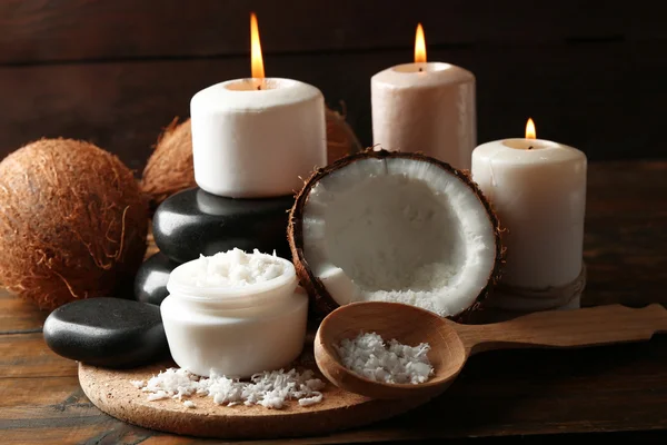 Produtos de coco spa — Fotografia de Stock