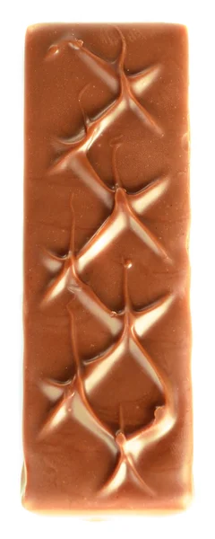 Barra de chocolate saboroso isolado no fundo branco — Fotografia de Stock