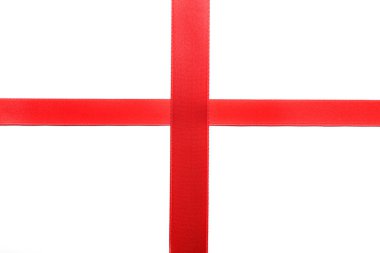 iki kırmızı şeritler, üzerinde beyaz izole