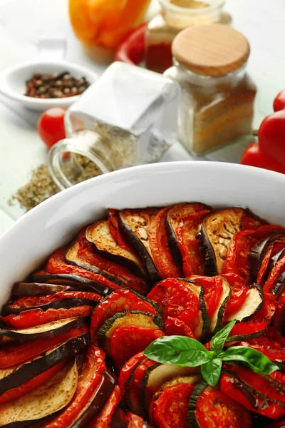 Ratatouille - traditional French Provencal vegetable dish cooked in oven — Stock Photo, Image