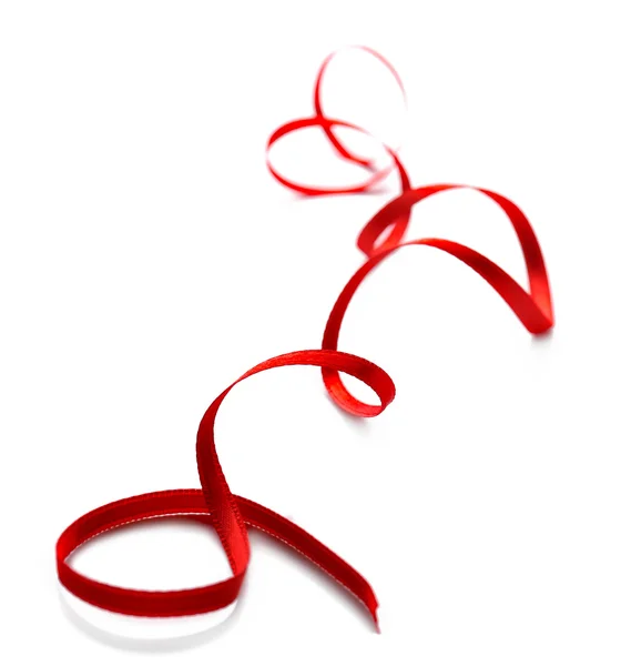 Red satin ribbon — Stock Photo, Image