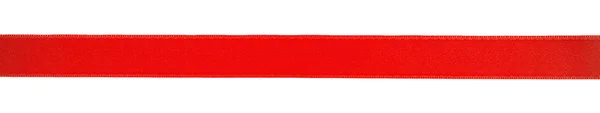 Одна красная горизонтальная лента, изолированная на белом — стоковое фото