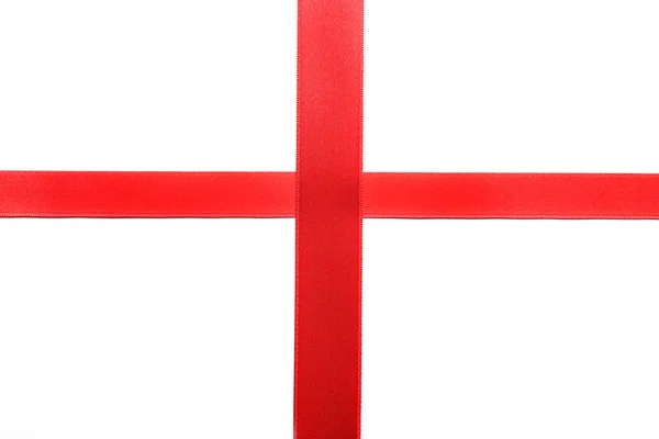 Zwei rote Bänder, isoliert auf weiß — Stockfoto