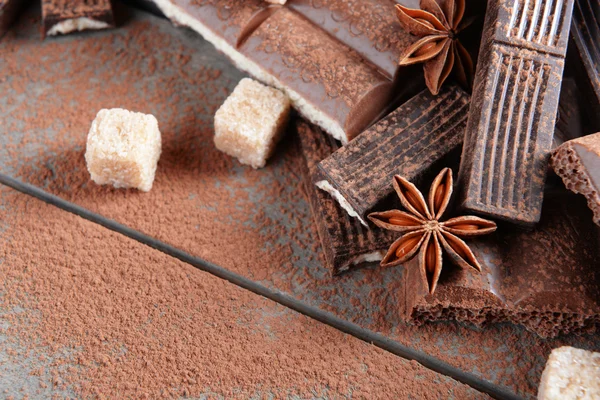 Čokoládové bonbóny s práškem — Stock fotografie