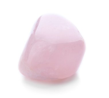 Pembe Kuvars beyaz arka plan üzerinde izole