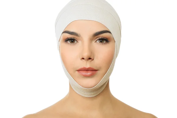 Woman with an elastic bandage — Stock Photo, Image