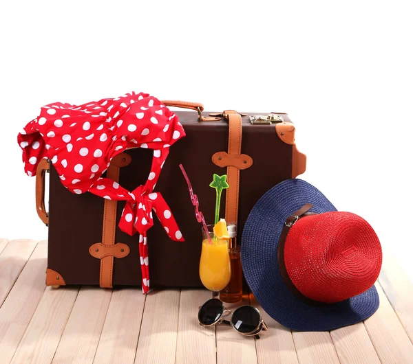 Valise with summer items — Stock Photo, Image