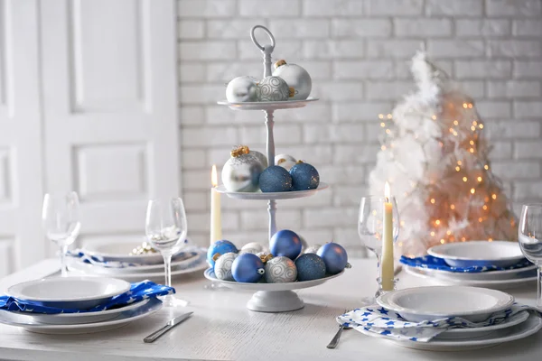 Mooie kersttafel decor — Stockfoto