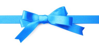 Beyaz izole koyu mavi şerit yay