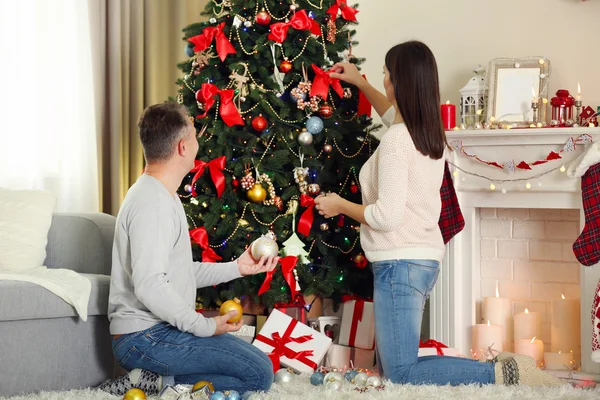 Décoration de famille arbre de Noël — Photo