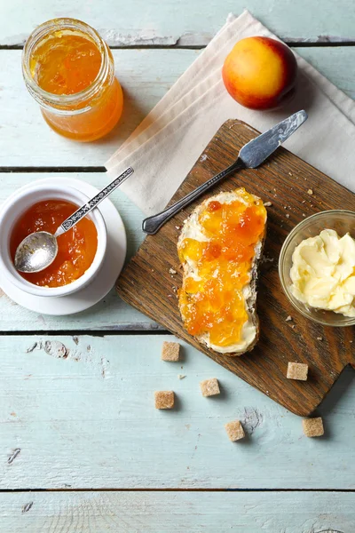 Tasty jam in jar — Stock Photo, Image