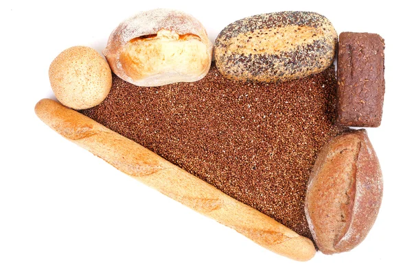 Ekmek ve tahıl farklı — Stok fotoğraf