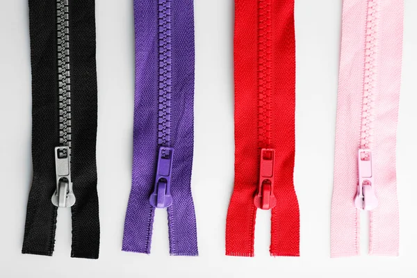 Colourful collection of zippers — Stock Photo, Image