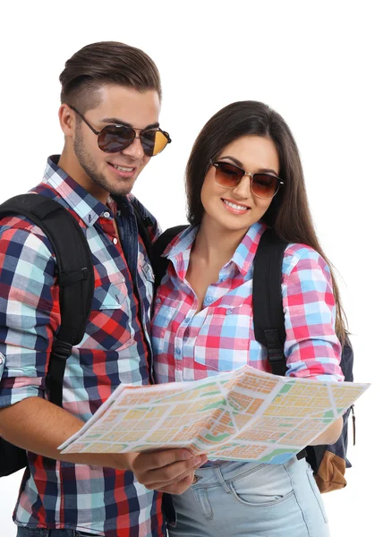 Paar glücklicher Touristen — Stockfoto