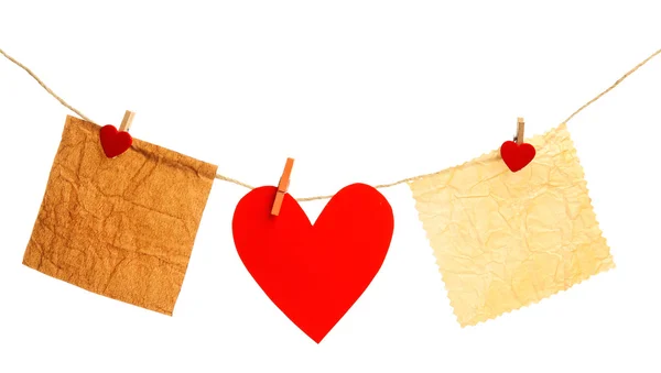 Paper hearts and empty sheet — Stock Photo, Image