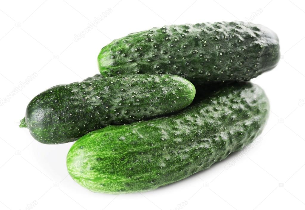 Ripe fresh cucumbers