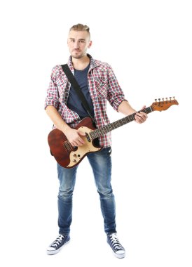 gitar ile genç müzisyen