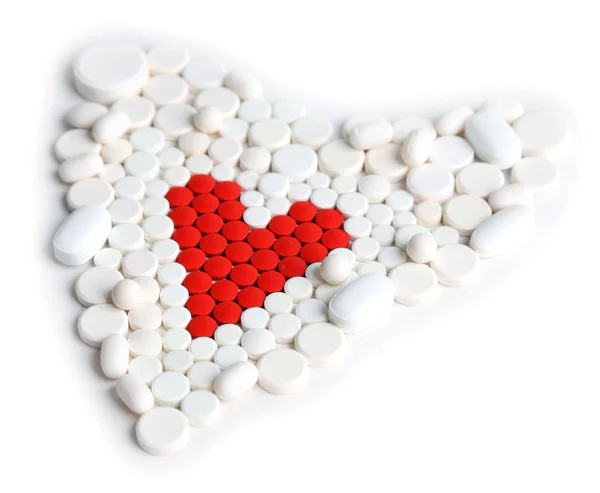Herz aus roten Pillen — Stockfoto