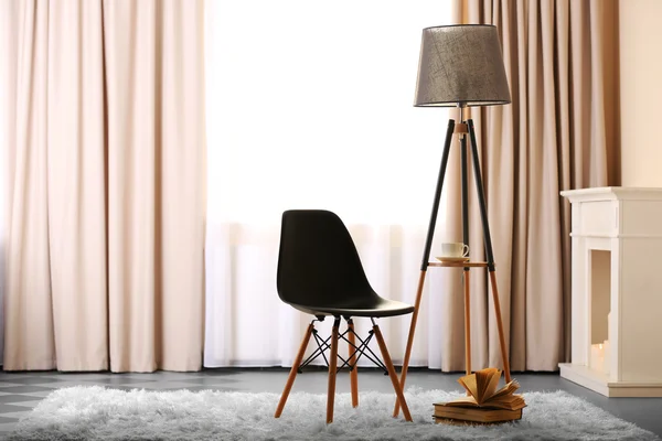 Stylish conception with chair and lamp — Stock Photo, Image