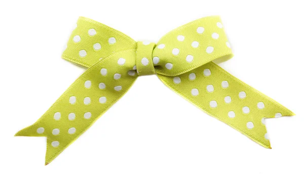 Green dotted bow — Stock Photo, Image