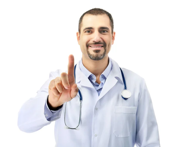 Retrato de un médico con estetoscopio — Foto de Stock