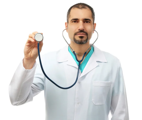 Retrato de un médico con estetoscopio —  Fotos de Stock