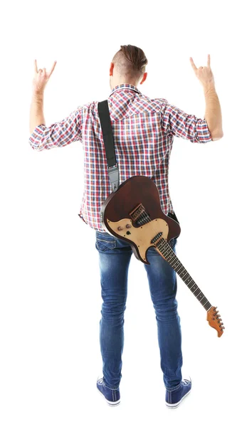 Jeune musicien avec guitare — Photo