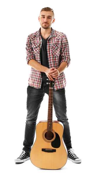 ギターを持つ若い音楽家 — ストック写真