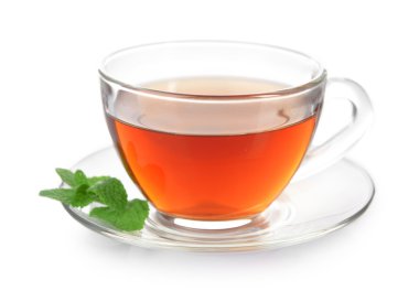 Nane yapraklı bir fincan çay.
