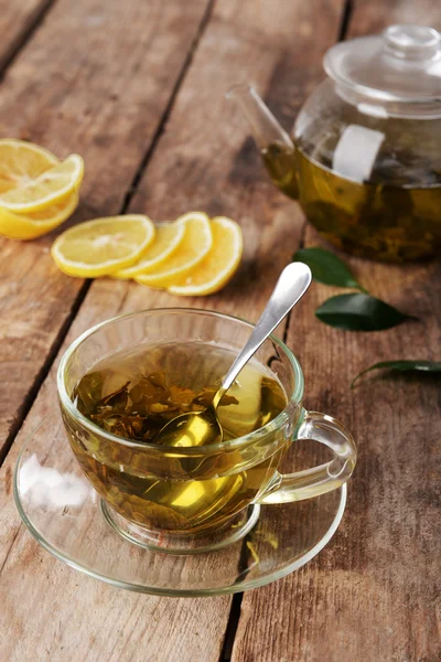 Glass cup of tea — Stock Photo, Image